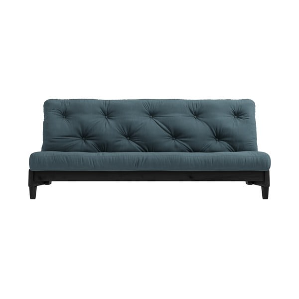 Sofa rozkładana z niebieskozielonym pokryciem Karup Design Fresh Black/Petrol Blue