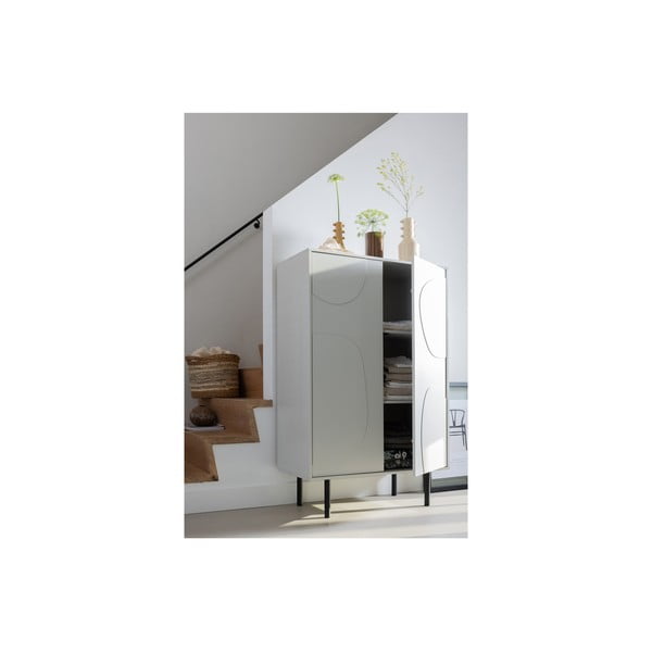 Jasnoszara szafka z litego drewna sosnowego 85x135 cm Cadiz – WOOOD-image-4