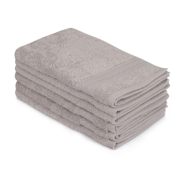 Zestaw 6 szarych ręczników bawełnianych Madame Coco Lento Gris, 30x50 cm