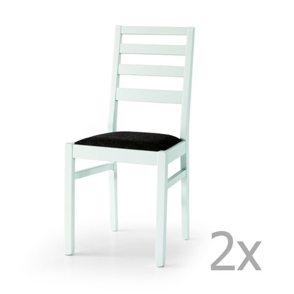 Zestaw 2 białych drewnianych krzeseł Castagnetti Beech