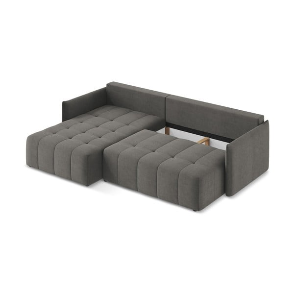 Ciemnoszary rozkładany/ze schowkiem narożnik (lewostronny/z szezlongiem) Moku – Makamii-image-3