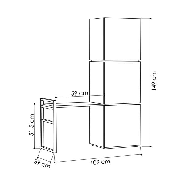 Zestaw szafki na buty w dekorze dębowego drewna i wieszaka ściennego Mello Oak-image-3