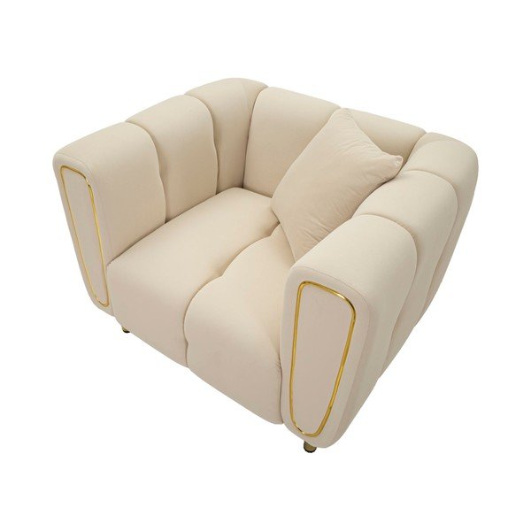 Kremowy aksamitny fotel Alma – Mauro Ferretti-image-3