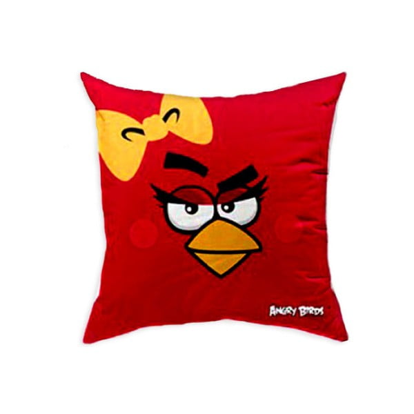 Czerwona poduszka Angry Birds 016 Girl, 40x40 cm