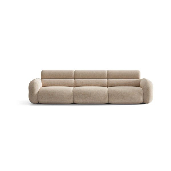 Beżowa sofa z tkaniny szenilowej 305 cm Neo – Micadoni -image-1