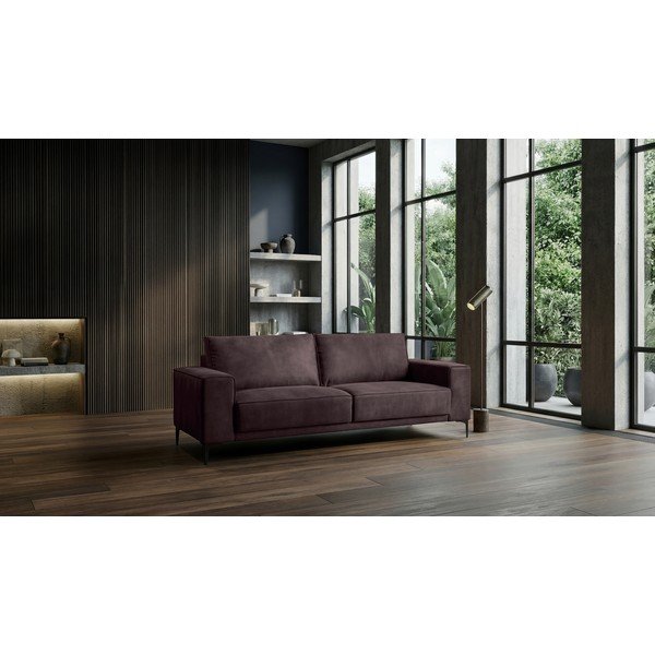 Brązowa sofa z imitacji skóry 224 cm Copenhagen – Scandic-image-1