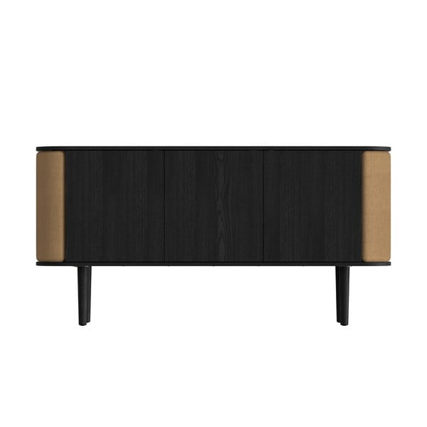 Czarno-brązowa niska komoda w dekorze dębu 150x75 cm Treasures – UMAGE-image-3