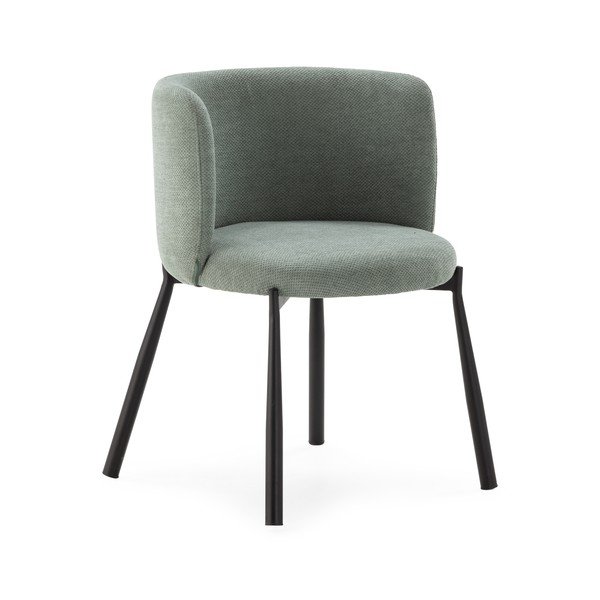 Miętowe tapicerowane fotele jadalniane zestaw 2 szt. Ginny – MOME