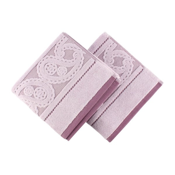 Zestaw 2 fioletowych ręczników Hurrem, 50x90 cm