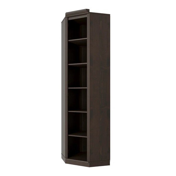 Ciemnobrązowy regał z litego drewna sosnowego 85x219x56 cm Anita – Støraa-image-3