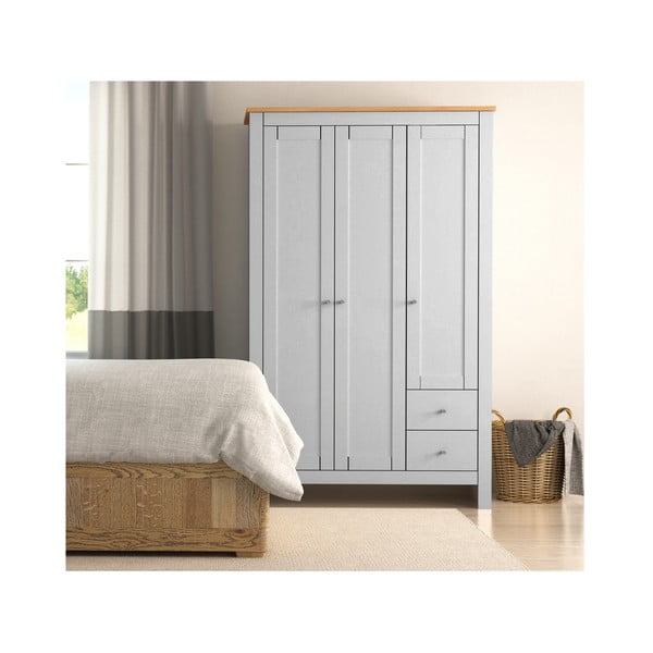 Szaro-naturalna szafa w dekorze dębu 112x180 cm Emerald – Støraa-image-2