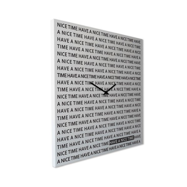 Zegar ścienny dESIGNoBJECT.it Nice Time White, 50 x 50 cm -image-2