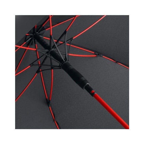 Czarny parasol z czerwonymi detalami Ambiance Fare Proof, ⌀ 112 cm-image-2
