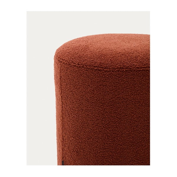Puf z materiału bouclé w kolorze terakoty Kaeli – Kave Home-image-2