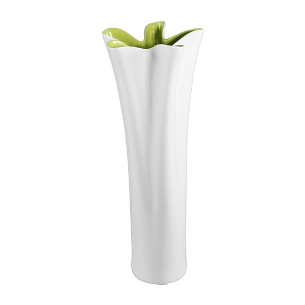 Zielono-biały wazon ceramiczny Mauro Ferretti Mica, wysokość 45,5 cm