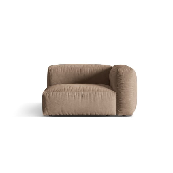 Jasnobrązowy aksamitny moduł sofy (prawostronny) Martina – Micadoni 