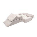 Kremowy sztruksowy piankowy plac zabaw 6 szt. wysokość 40 cm 100x35 cm Montessori – Meowbaby