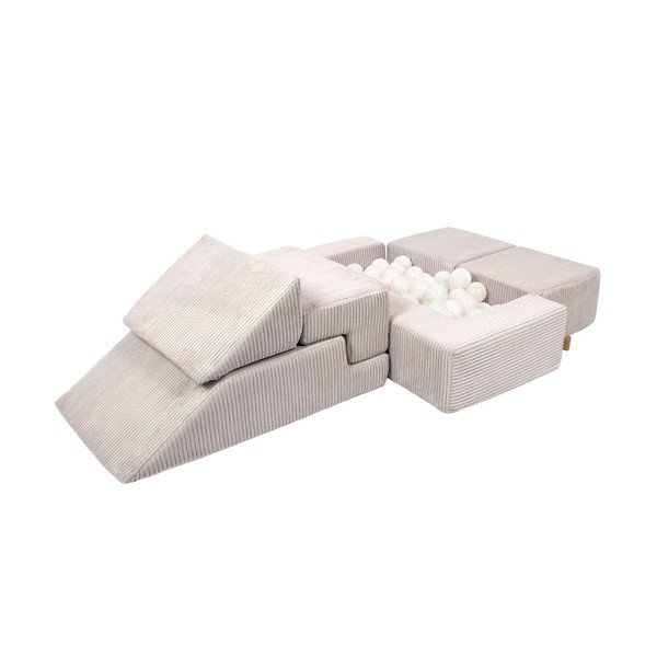 Kremowy sztruksowy piankowy plac zabaw 6 szt. wysokość 40 cm 100x35 cm Montessori – Meowbaby