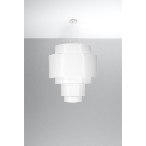 Biała lampa wisząca Sollux Elber, ø 80 cm-image-1