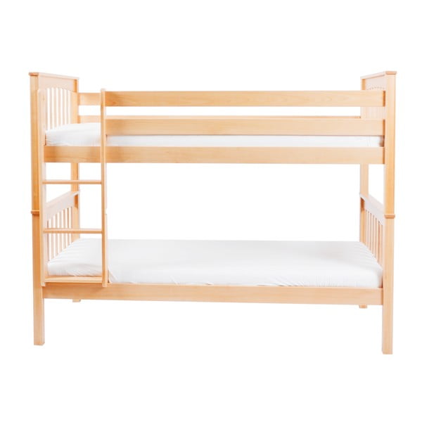 Dziecięce łóżko piętrowe z litego drewna bukowego Mobi furniture David, 200x90 cm