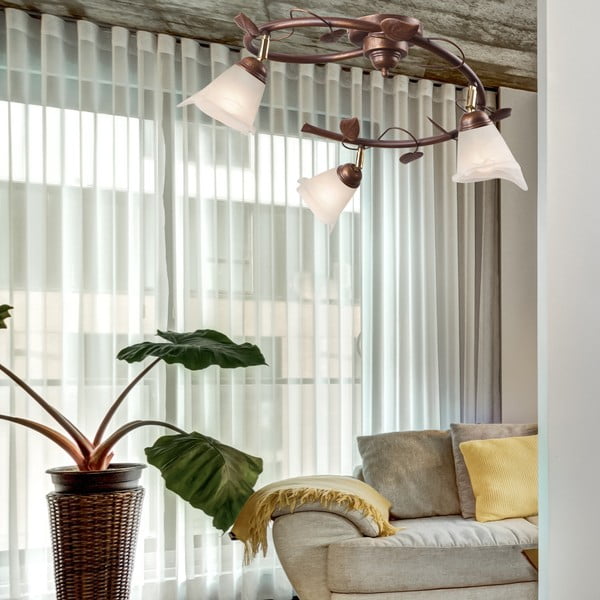 Ciemnobrązowa lampa sufitowa ze szklanym kloszem ø 13 cm Bluszcz – LAMKUR-image-2