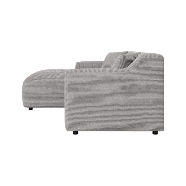 Jasnoszary sztruksowy narożnik (lewostronny/z szezlongiem) Martin – Ropez-image-3