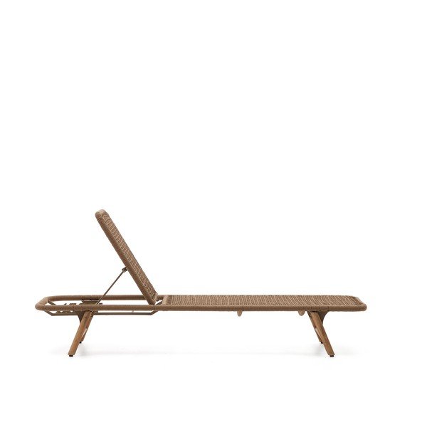 Brązowy drewniano-metalowy leżak ogrodowy Dandara – Kave Home-image-2