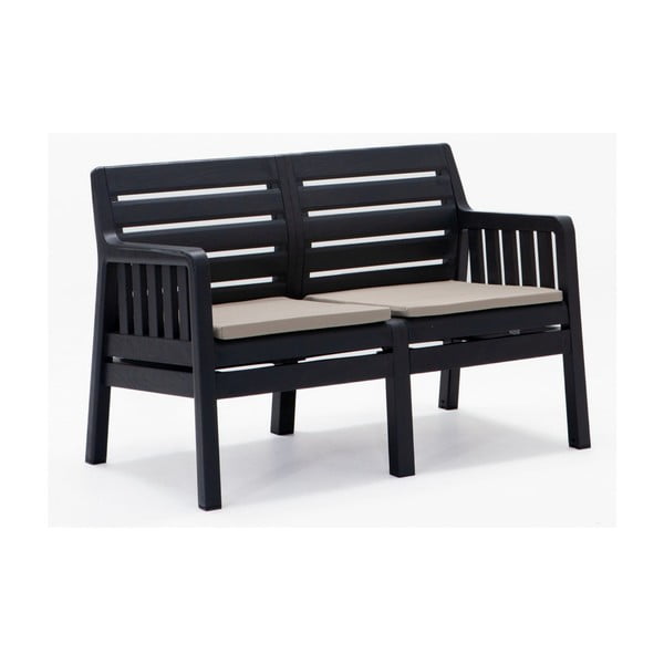 Antracytowy zestaw mebli ogrodowych dla 4 osób Lara – Floriane Garden-image-3