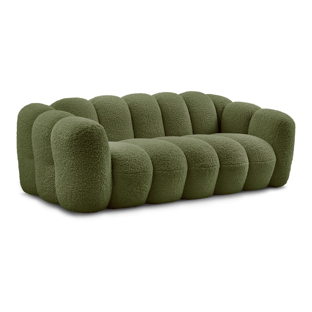 Zielona sofa z materiału bouclé 232 cm Hippolyte – Bobochic Paris (zdjęcie 10)