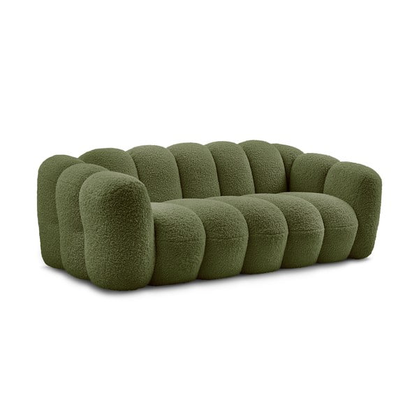 Zielona sofa z materiału bouclé 232 cm Hippolyte – Bobochic Paris-image-3