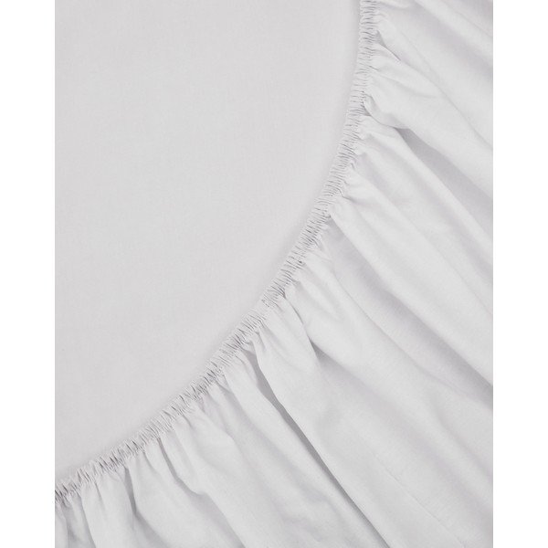 Białe prześcieradło z perkalu bawełnianego z gumką 180x200 cm Teia – Kave Home-image-1
