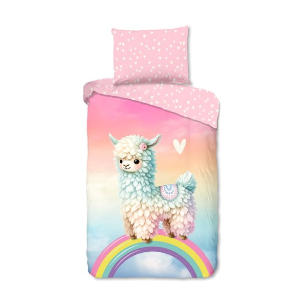 Różowa bawełniana pościel dziecięca jednoosobowa 140x200 cm Chico – Good Morning