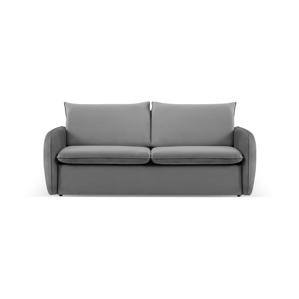 Szara aksamitna rozkładana sofa 214 cm Vienna – Cosmopolitan Design