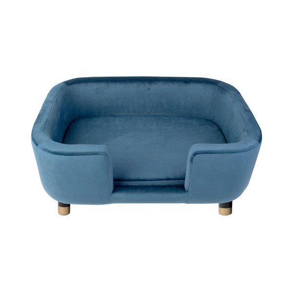 Niebieskie aksamitne legowisko 50x74 cm Royal – Leitmotiv-image-2