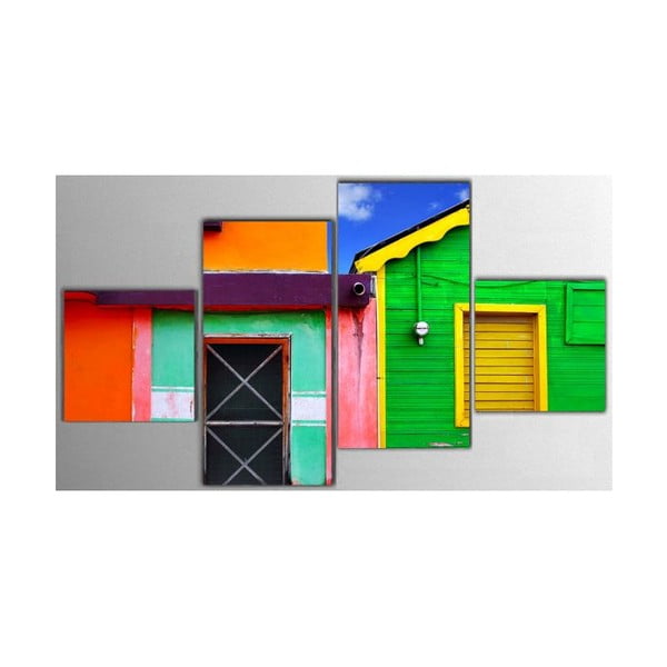 Czteroczęściowy obraz Color House, 50x100 cm