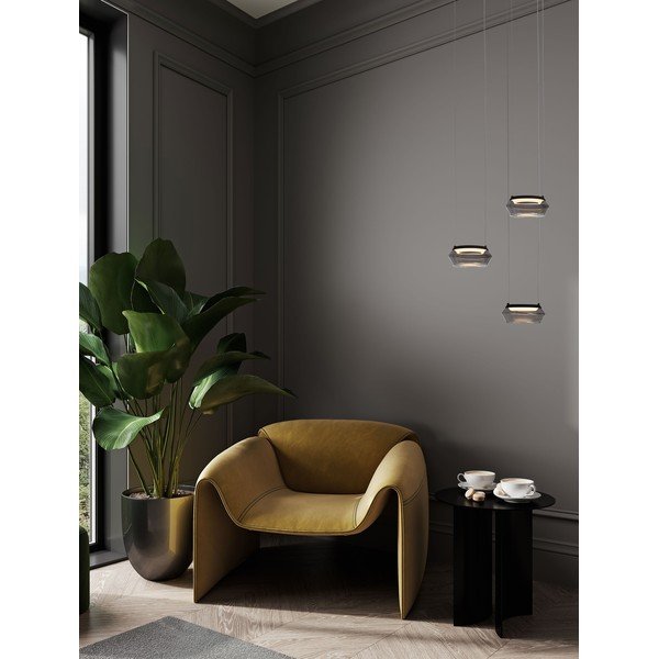 Szklana lampa wisząca LED w kolorze matowej czerni ø 14 cm Jailyn – Nova Luce-image-2