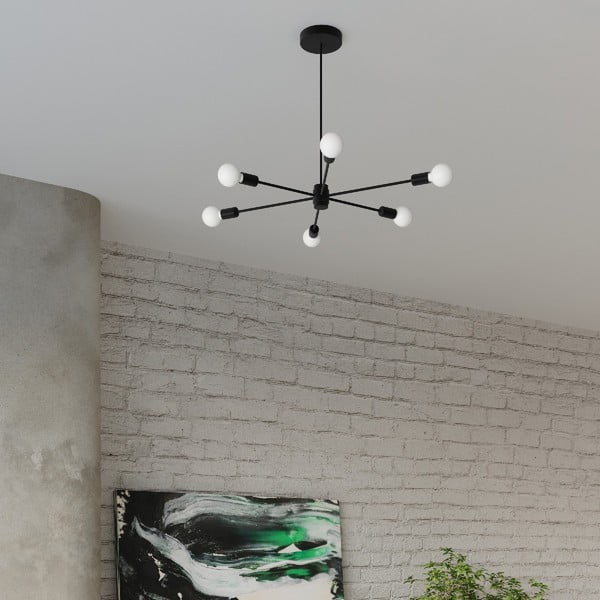 Czarna lampa sufitowa 61x61 cm Benedett – Sollux-image-4