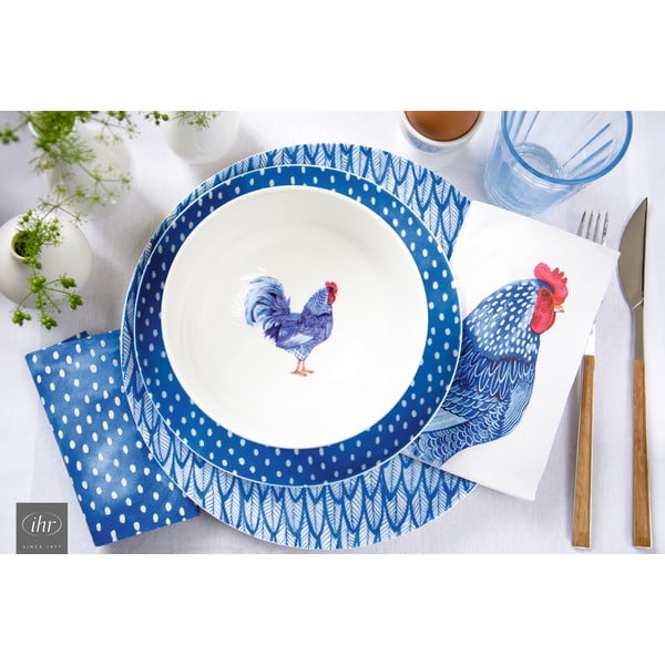 Bieżnik z bawełny organicznej 150x45 cm Blue Plumage – IHR-image-1