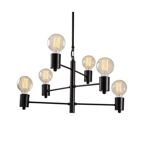 Czarna lampa wisząca z 6 kloszami Opviq lights Hexa Long-image-4