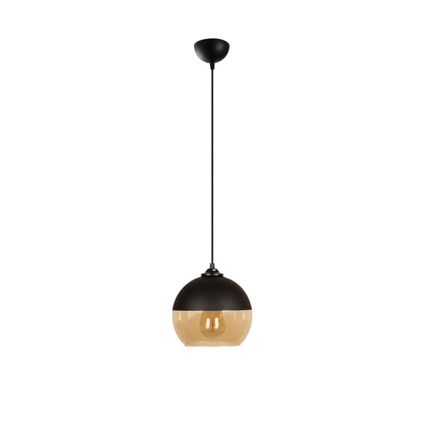Lampa wisząca w czarno-żółtym kolorze ze szklanym kloszem ø 20 cm Camini – Opviq lights