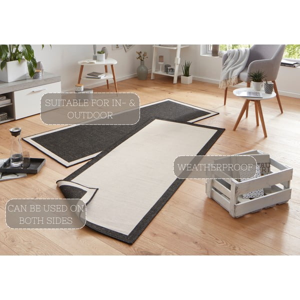 Czarno-kremowy chodnik dwustronny NORTHRUGS Panama, 80x350 cm-image-4