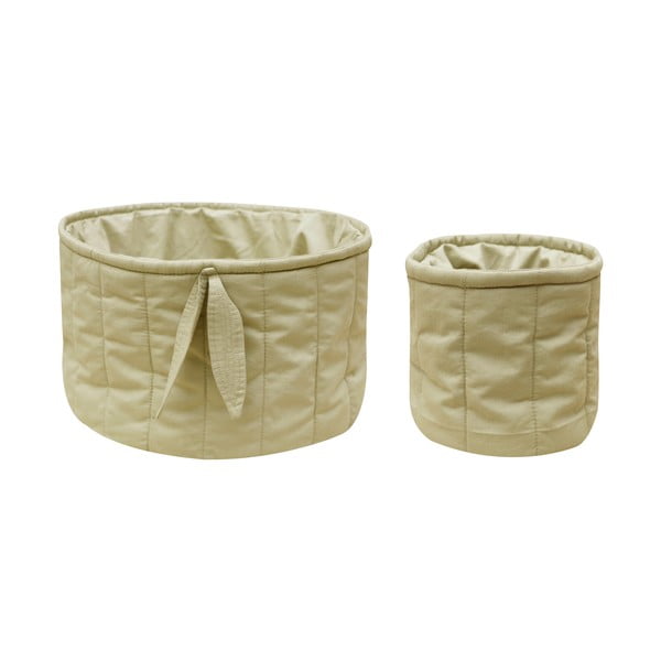 Jasnozielone tekstylne pojemniki dziecięce zestaw 2 szt. ø 30x20 cm Bambie Olive – Lorena Canals