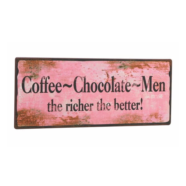Tablica Coffee-Chocolate-Men, 31x13 cm