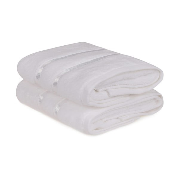 Zestaw 2 białych bawełnianych ręczników Foutastic Dolce, 50x90 cm-image-2