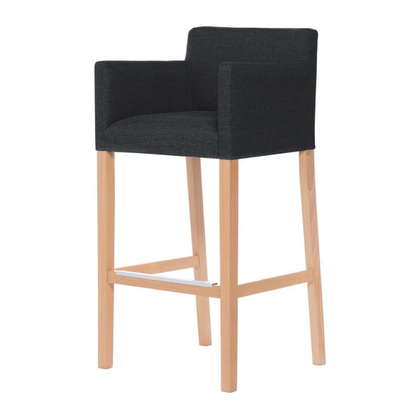 Ciemnoszare krzesło barowe z brązowymi nogami Ted Lapidus Maison Sillage