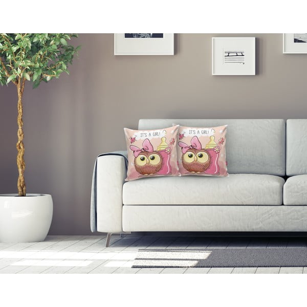 Dziecięca poszewka na poduszkę 43x43 cm Girl Owl – Mila Home-image-1