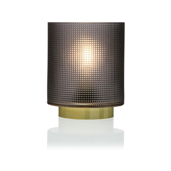 Szara szklana lampa LED Versa Relax, ⌀ 11,8 cm