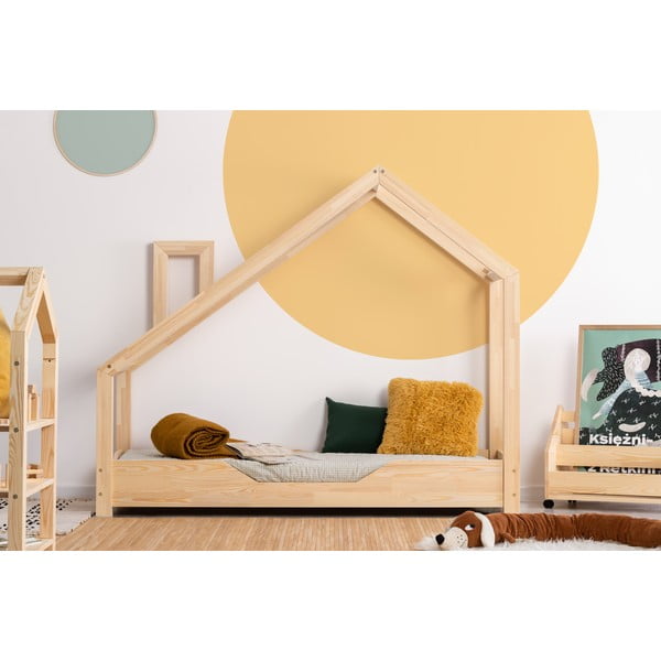 Łóżko w kształcie domku z drewna sosnowego Adeko Luna Bek, 80x200 cm