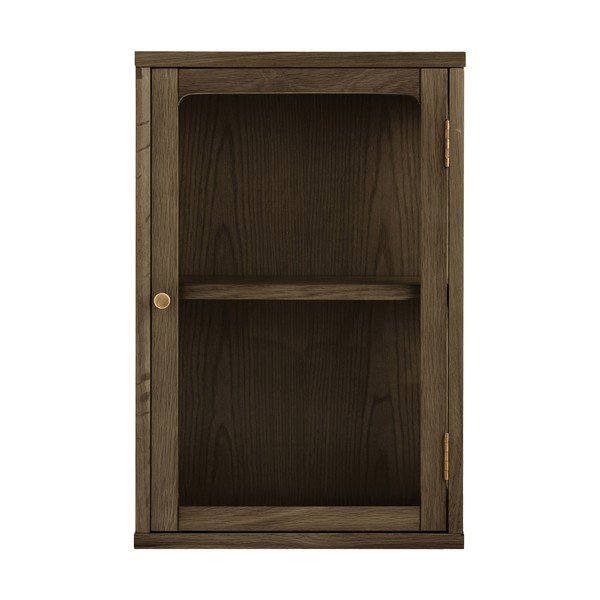 Ciemnobrązowa witryna w dekorze dębu wisząca 40x60x20 cm Zamora – House Nordic-image-2