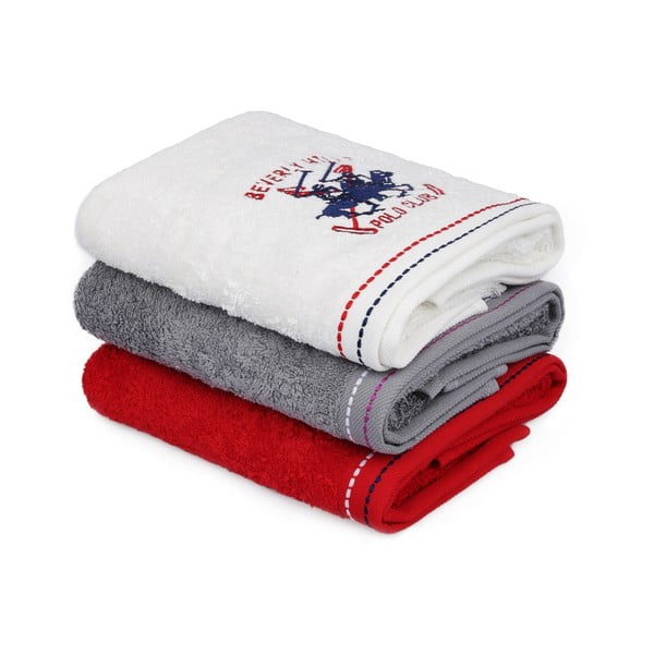 Zestaw 3 ręczników bawełnianych do rąk, 90x50 cm